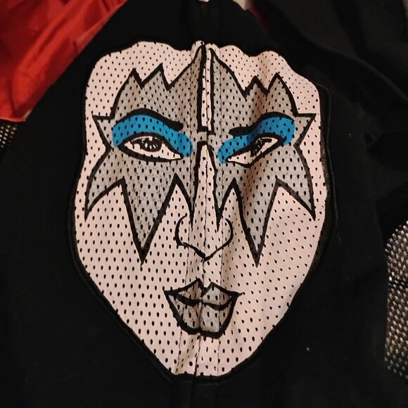 Kids Black XL Volcom X Kiss Full Zip Mask Hoodie Band Concert RARE - Picture 1 of 8